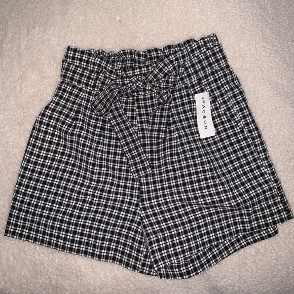 PacSun Pants - PacSun Gingham Paperbag Shorts NWT